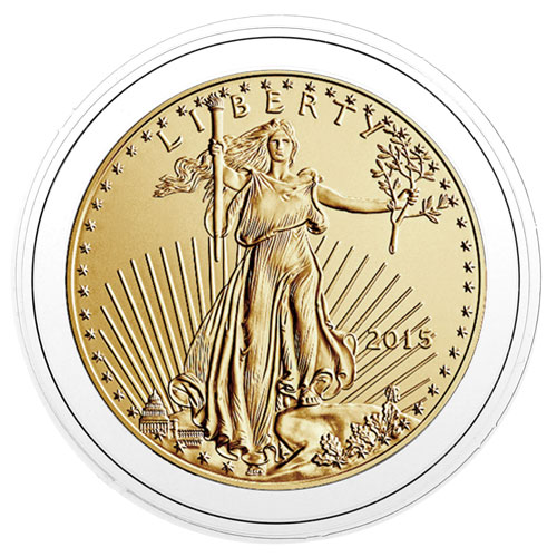Capital Holder For 1/4 oz Krugerrand Gold Coin 3.3x3.3 White Snaplock Capsule 